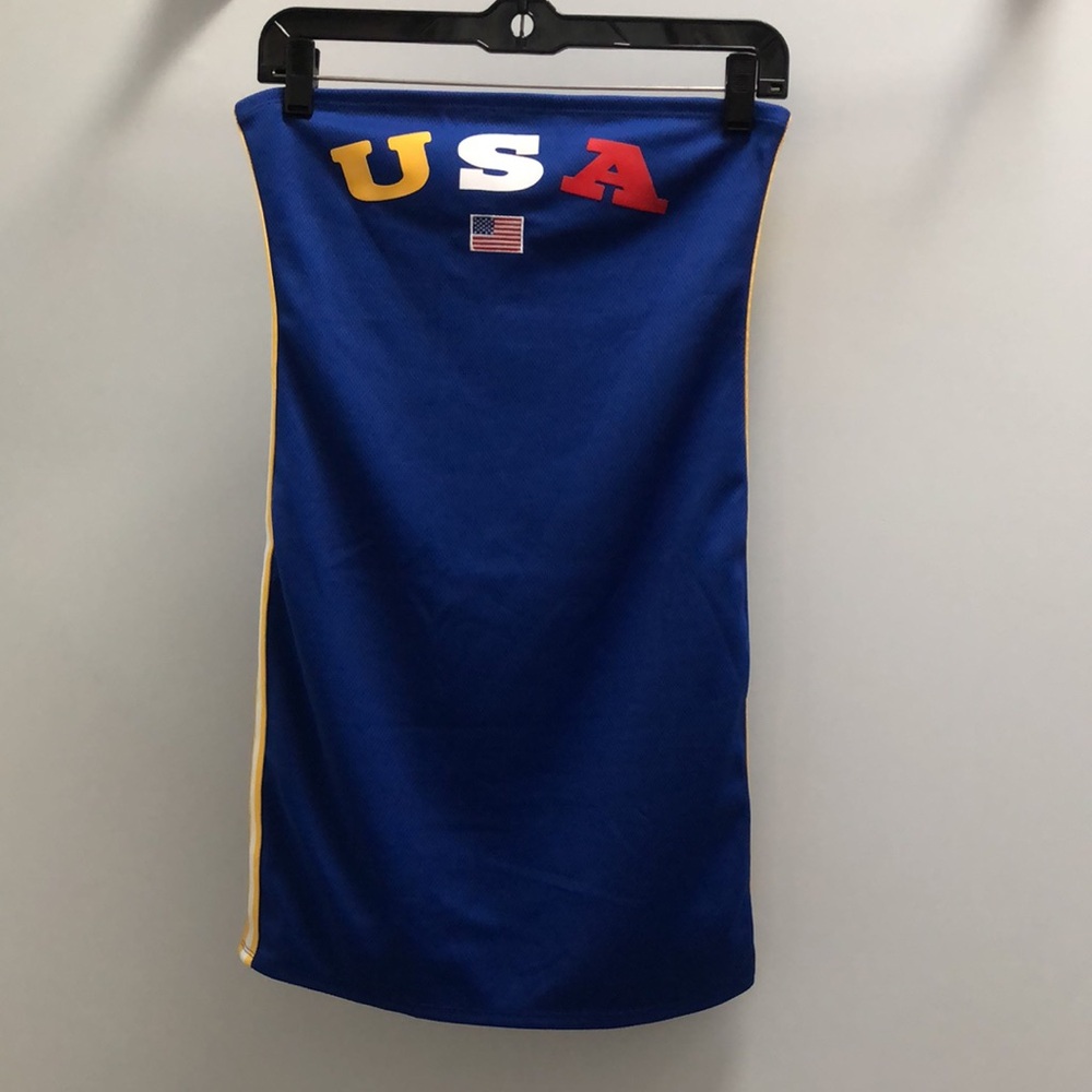 USA tube dress! athletic knit tube strapless dress! New! Royal Blue! S/M 💛🤍❤️🇺🇸